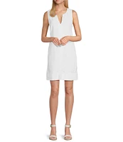 Tommy Bahama Palm-A-Dora Linen Blend Twill Split Neck Sheath Dress