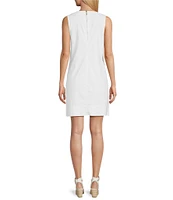 Tommy Bahama Palm-A-Dora Linen Blend Twill Split Neck Sheath Dress