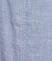 Tommy Bahama Palm-A-Dora Linen Blend Twill Split Neck Sheath Dress