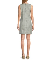 Tommy Bahama Palm-A-Dora Shimmer Bay Slub Twill Spit V-Neck Sheath Dress