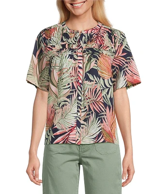 Tommy Bahama Palm Canyon Short Sleeve Button Front Top