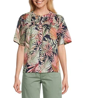 Tommy Bahama Palm Canyon Short Sleeve Button Front Top