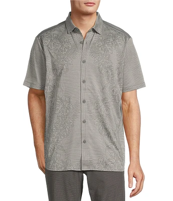 Tommy Bahama Palm Coast Cascade Vines Jacquard Short Sleeve Woven Camp Shirt