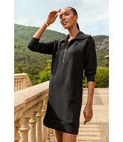 Tommy Bahama Palm Voyage 4-Way Stretch Tencel Quarter Zip Long Sleeve Dress