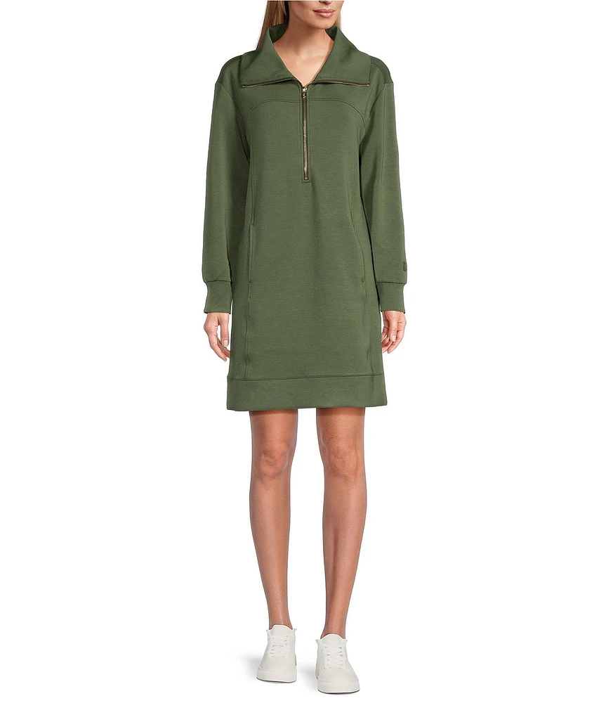 Tommy Bahama Palm Voyage 4-Way Stretch Tencel Quarter Zip Long Sleeve Dress
