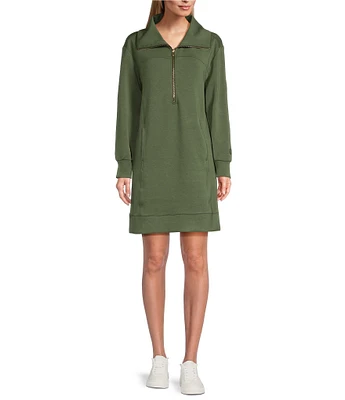 Tommy Bahama Palm Voyage 4-Way Stretch Tencel Quarter Zip Long Sleeve Dress