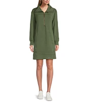 Tommy Bahama Palm Voyage 4-Way Stretch Tencel Quarter Zip Long Sleeve Dress