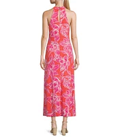 Tommy Bahama Paradiso Printed Halter Neck Sleeveless Stretch Jersey Maxi Dress