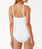 Tommy Bahama Pearl Solid Tummy Control One Piece Swimsuit