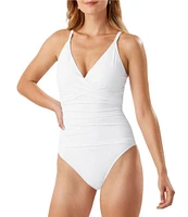 Tommy Bahama Pearl Solid Tummy Control One Piece Swimsuit