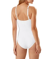 Tommy Bahama Pearl Solid Tummy Control One Piece Swimsuit