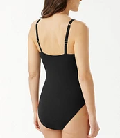 Tommy Bahama Pearl Solid Tummy Control One Piece Swimsuit