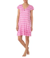 Tommy Bahama Printed Short Sleeve V-Neck Knit Sleepshirt