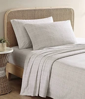 Tommy Bahama Raffia Linen Woven Textured Cotton Percale Sheet Set