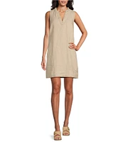 Tommy Bahama Ruffle Split V-Neck Sleeveless Side Pocket Dress