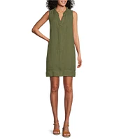 Tommy Bahama Ruffle Split V-Neck Sleeveless Side Pocket Dress