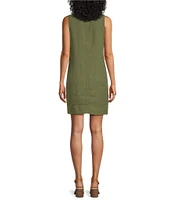 Tommy Bahama Ruffle Split V-Neck Sleeveless Side Pocket Dress