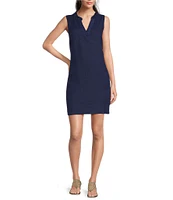 Tommy Bahama Ruffle Split V-Neck Sleeveless Side Pocket Dress
