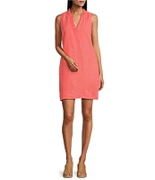 Tommy Bahama Ruffle Split V-Neck Sleeveless Side Pocket Dress