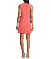 Tommy Bahama Ruffle Split V-Neck Sleeveless Side Pocket Dress