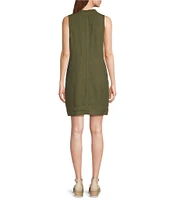 Tommy Bahama Ruffle Split V-Neck Sleeveless Side Pocket Dress