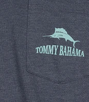 Tommy Bahama Rumming Back Wine Retriever Short Sleeve Pocketed Graphic T-Shirt