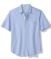 Tommy Bahama San Lucio Tri Leaf Geo Happy Hour Short Sleeve Woven Shirt