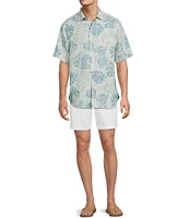 Tommy Bahama Sand Linen Grand Monstera Short Sleeve Woven Shirt