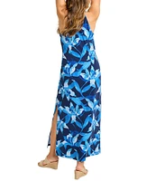 Tommy Bahama Sandy Seaside Brights Carmela Sheath Halter V-Neck Sleeveless Maxi Dress