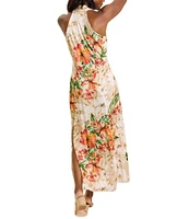 Tommy Bahama Sandy Solar Bloom Carmela Sheath V-Neck Sleeveless Maxi Dress