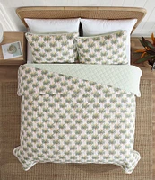 Tommy Bahama Santiago Pink Cotton Reversible Quilt Mini Set