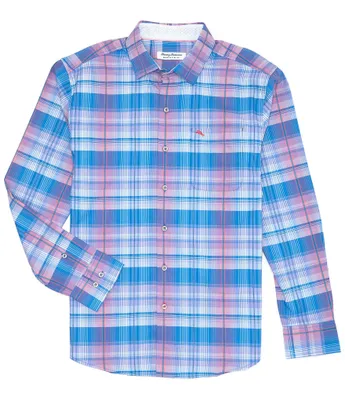 Tommy Bahama Sarasota Stretch Prismatic Plaid Long Sleeve Woven Shirt