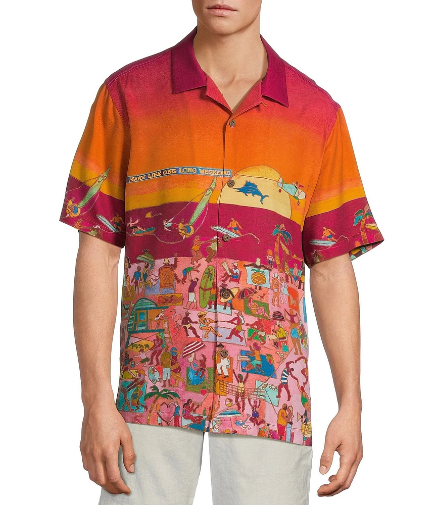 Tommy Bahama Scenic To Believe It Short Sleeve Woven Camp Shirt