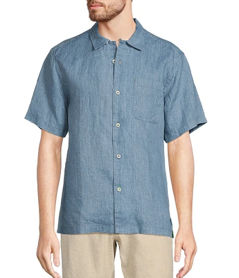 Tommy Bahama Sea Glass Linen Short Sleeve Woven Camp Shirt