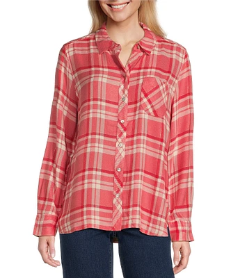 Tommy Bahama Seabed Sands Lightweight Point Collar Long Sleeve Button Front Flannel