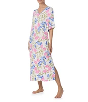 Tommy Bahama Short Sleeve V-Neck Floral Knit Caftan