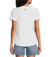 Tommy Bahama Sizzling Sky Firework Slub Jersey Disney Graphic Embroidered Embellish Crew Neck Tee