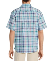 Tommy Bahama Sky Ripple Check Short Sleeve Woven Shirt