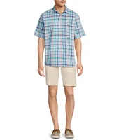 Tommy Bahama Sky Ripple Check Short Sleeve Woven Shirt