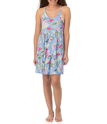 Tommy Bahama Sleeveless Round Neck Floral Knit Chemise