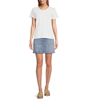 Tommy Bahama Slub Jersey Palm Tree Embroidered Round Neck Short Sleeve Tee