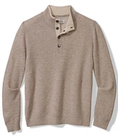 Tommy Bahama Soft Sands Plaited Cashmere Button Mock Sweater