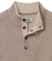 Tommy Bahama Soft Sands Plaited Cashmere Button Mock Sweater