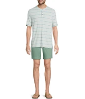 Tommy Bahama Soleil Stripe Short Sleeve Henley Shirt