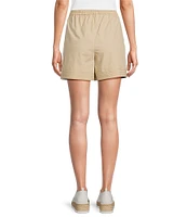 Tommy Bahama Solid Poplin Drawstring Elastic Mid Rise Waist Pull-On Shorts