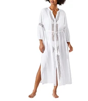 Tommy Bahama Sunlace Tie Waist 3/4 Sleeve Swim Cover-Up Duster