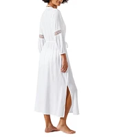 Tommy Bahama Sunlace Tie Waist 3/4 Sleeve Swim Cover-Up Duster