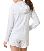 Tommy Bahama Tobago Bay Full Zip Slub Rib Knit Long Sleeve Hooded Jacket