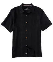 Tommy Bahama Solid Tropic Isle Short Sleeve Camp Collar Woven Shirt