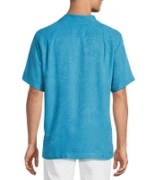 Tommy Bahama Solid Tropic Isle Short Sleeve Camp Collar Woven Shirt